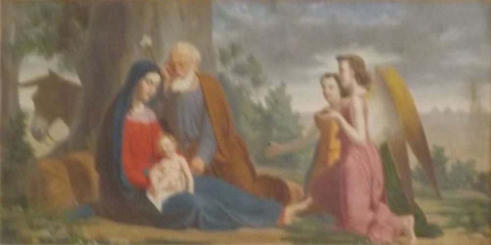 Il-Familja Mqaddsa tistrieh waqt il-harba lejn l-Egittu, Rotunda Mosta, Guzeppi Bonnici