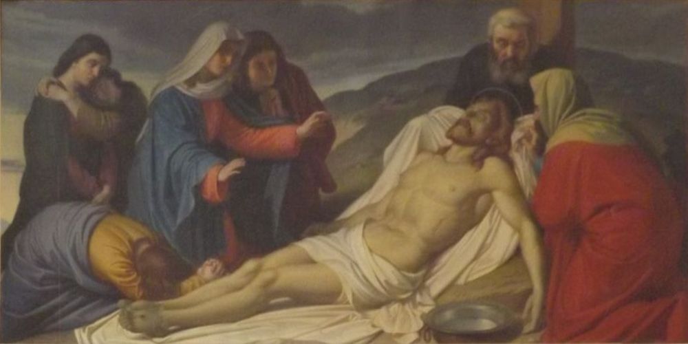 Pittura il-lamentazzjoni fuq Kristu mejjet, Rotunda Mosta, Ignatius Cortis