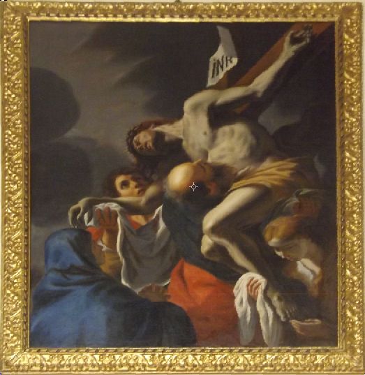Pittura ta’ Kristu qed jigi mnizzel mis-salib, taf xoghol Antoine de Favray jew mill-iskola ta' Mattia Preti, fis-sagristija tal-knisja tal-Mosta