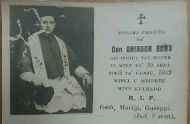 Santa tal-mejtin tal-Arcipriet Dun Girgor Borg