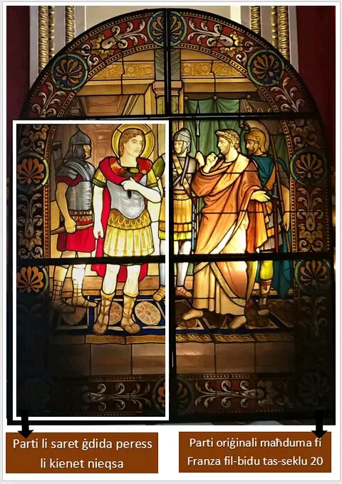 Bidu restawr ta' stained glass fil-Mosta Rotunda